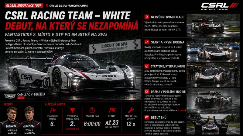 CSRL Racing Team White Debut, na který se nezapomíná